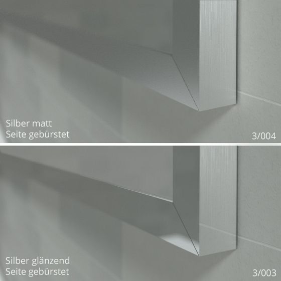 Rahmen Silber matt/glänzend, Seite gebürstet