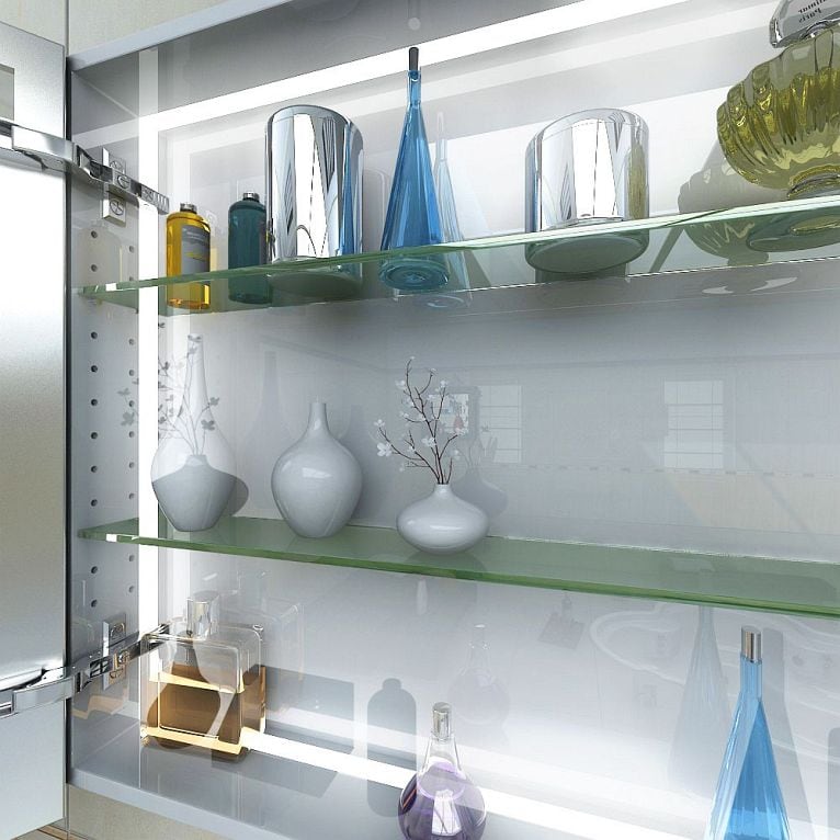 Glasböden für Badezimmer Spiegelschrank mit Beleuchtung Glasböden für Badezimmer Spiegelschrank mit Beleuchtung