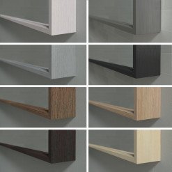 Spiegel mit Alu-Rahmen, Wunschdekor Holz oder Metall Spiegel mit Alu-Rahmen, Wunschdekor Holz oder Metall