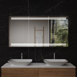 Alu Badspiegelschrank mit Beleuchtung - Eger/Weiß