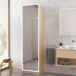 Bad Hochschrank auf Maß mit Beleuchtung verspiegelt BHS012L4
