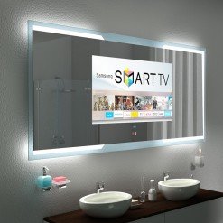 (Bad) Spiegel mit Fernseher und Glas-Rahmen - TAMPA (Bad) Spiegel mit Fernseher und Glas-Rahmen - TAMPA