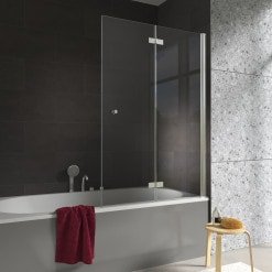 Badewannenaufsatz mit Drehfalttür Glas nach Maß - Perla (rechts)