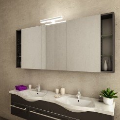 Badezimmerspiegelschrank mit Lampe Veronica und Regalen Badezimmerspiegelschrank mit Lampe Veronica und Regalen