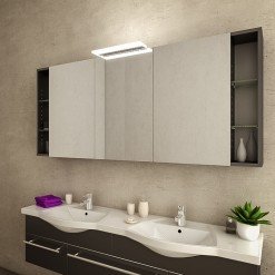 Badezimmerspiegelschrank mit Regalen und Lampe Katherine Badezimmerspiegelschrank mit Regalen und Lampe Katherine