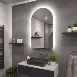 Badspiegel mit Licht und Rundbogen F639L4B