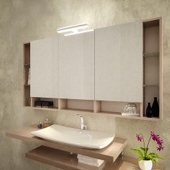 Badspiegelschrank mit LED Lampe Veronica und Fächern Badspiegelschrank mit LED Lampe Veronica und Fächern