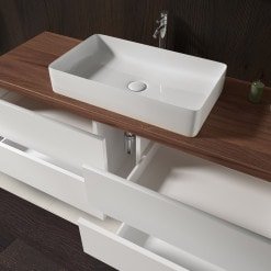 Badunterschrank mit massiver Nussbaum-Platte - Amrum 12PNB