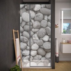 Design Duschtür nach Maß aus Glas STEINE 104