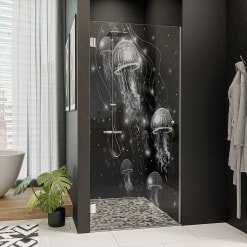 Dusche Echtglas-Tür nach Maß QUALLEN 101