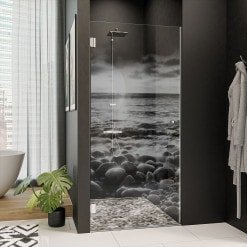 Dusche Nischentür Echtglas mit Motiv MEER 1/101