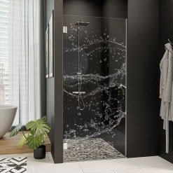 Dusche Nischentür Echtglas mit Motiv WASSER 4/101