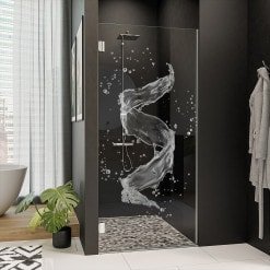 Dusche Nischentür nach Maß mit Motiv WASSER 3/101
