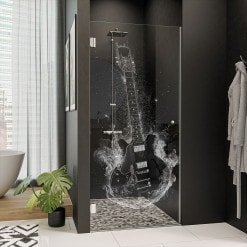 Duschtür Glas mit Motiv GITARRE 101
