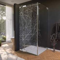 Glas Duschkabine Tür seitlich mit Dekor DESIGN 2/210