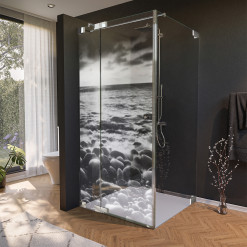 Glas Duschkabine Tür seitlich mit Motiv MEER 1/210