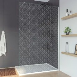 Glas Seitenwand für begehbare Dusche ART DECO 1T