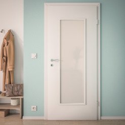 Glaseinsatz für Tür ESG 4mm satiniert/blickdicht Lichtausschnitt