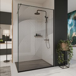 Glastrennwand Dusche mit Farbdruck FRAME ARRAY 6