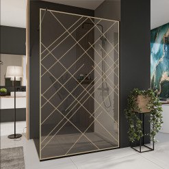 Glastrennwand Dusche mit Farbdruck FRAME CROSSLINE