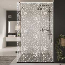 Glastrennwand Dusche mit Farbdruck FRAME MEMPHIS 1