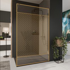 Glastrennwand Dusche mit Farbdruck FRAME SQUARES 2