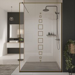 Glastrennwand Dusche mit Farbdruck FRAME SQUARES 4
