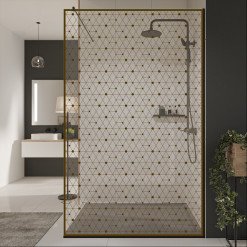 Glastrennwand Dusche mit Farbdruck FRAME TRIANGEL