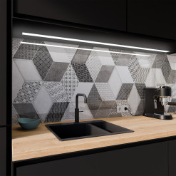Küchenrückwand ESG Glas 6mm mit keramischen Farbdruck GEOMETRIC TILE 1