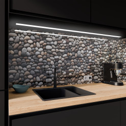 Küchenrückwand ESG Glas 6mm mit keramischen Farbdruck KIESELSTEINE 2