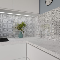 Küchenrückwand ESG Glas 6mm mit keramischen Farbdruck VINTAGE TILE 1