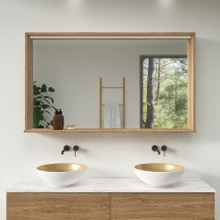 LED Spiegel mit Rahmen - Madera 1