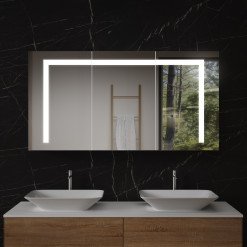 LED Spiegelschrank aus Aluminium - Aller/Weiß