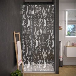 Laser-Design Duschtür aus Glas SEEGRAS 104