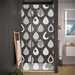 Laser-Design Duschtür aus Glas TROPFEN 2/104