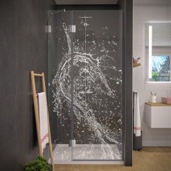 Laser-Design Duschtür aus Glas WASSER 2/104