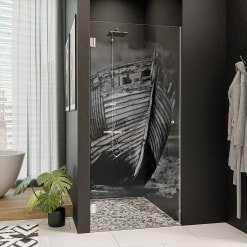 Nischentür für die Dusche mit Motiv BOOT 1/101