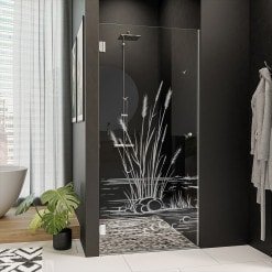 Nischentür für die Dusche mit Motiv SCHILF 1/101