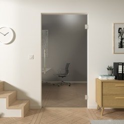 Pendeltür aus Parsol Glas ESG 8mm Grau