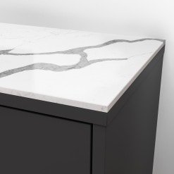 Quarzkomposit Platte Kunststein weiß poliert Statuario 2 cm