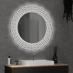 Runder LED Spiegel mit Glas-Rahmen Lisandra 3