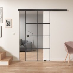 Schiebetür schwarz lackiert Industrial Design FRAME 2/IS