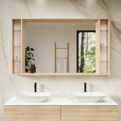 Spiegel mit Holzrahmen und Regal - Madera 5