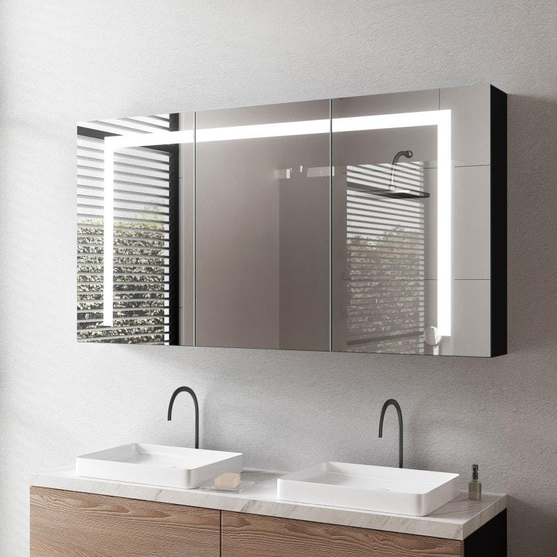 LED Spiegelschrank aus Aluminium - Aller/Schwarz