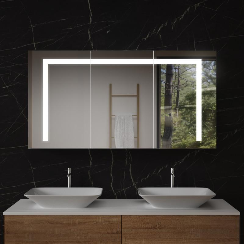 LED Spiegelschrank aus Aluminium - Aller/Weiß