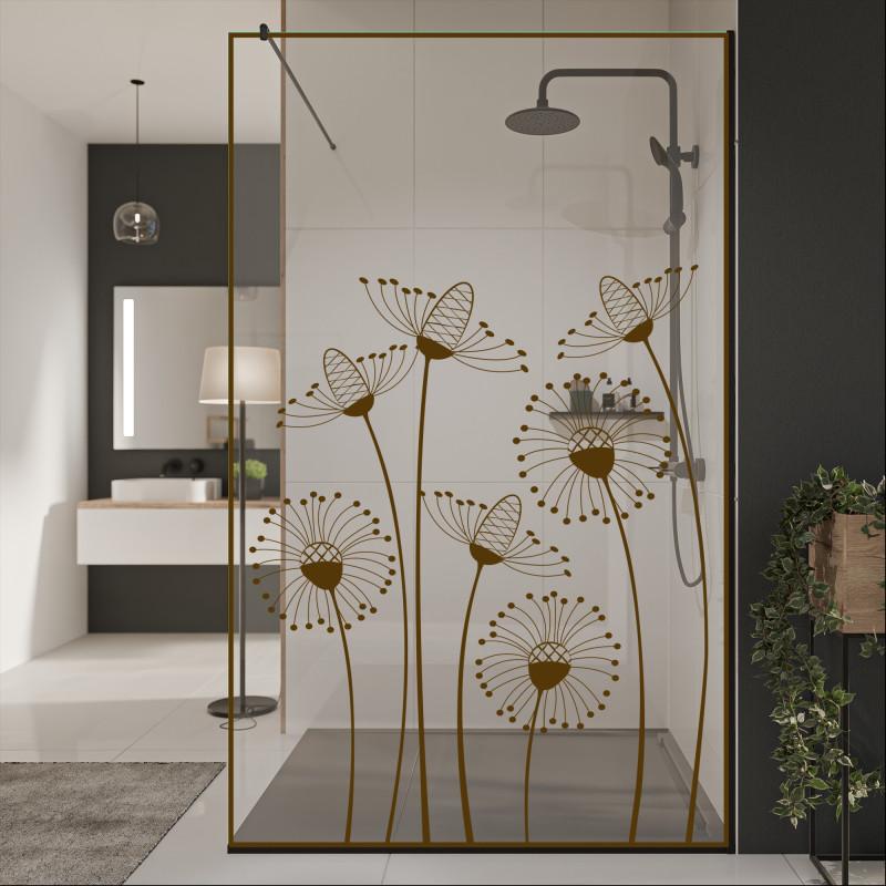 Glastrennwand Dusche mit Farbdruck FRAME DANDELION
