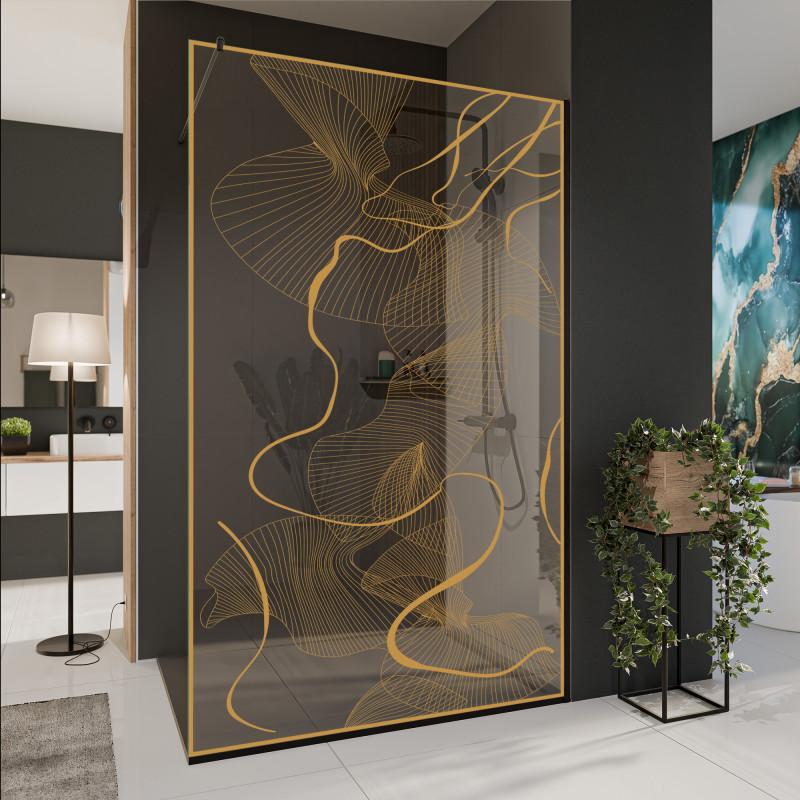 Glastrennwand Dusche mit Farbdruck FRAME CHAOS