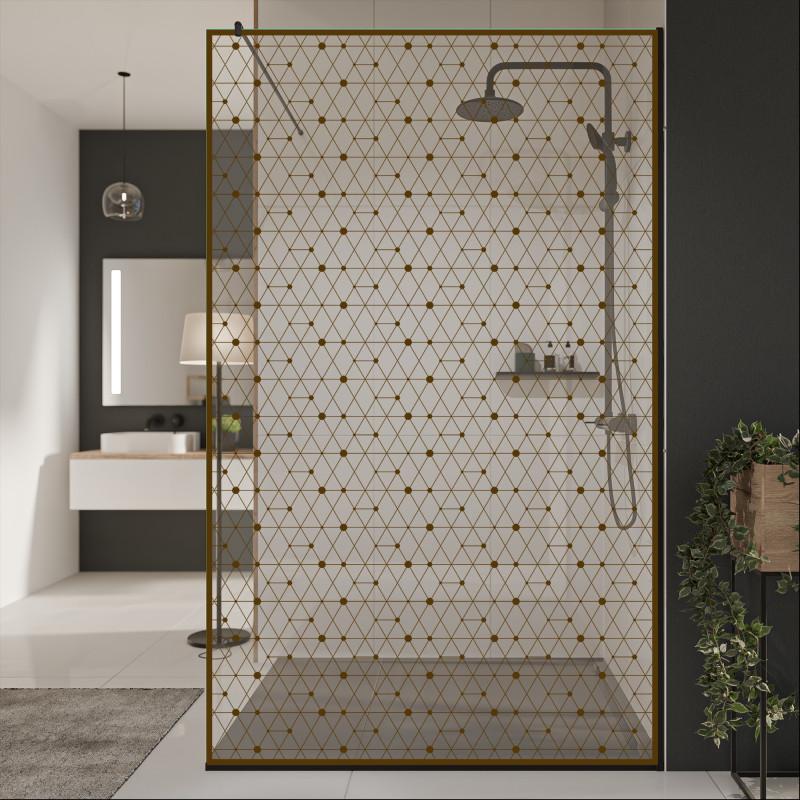 Glastrennwand Dusche mit Farbdruck FRAME TRIANGEL