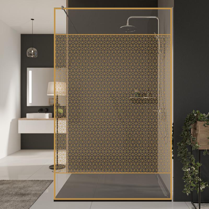 Glastrennwand Dusche mit Farbdruck FRAME TRIANGEL 2