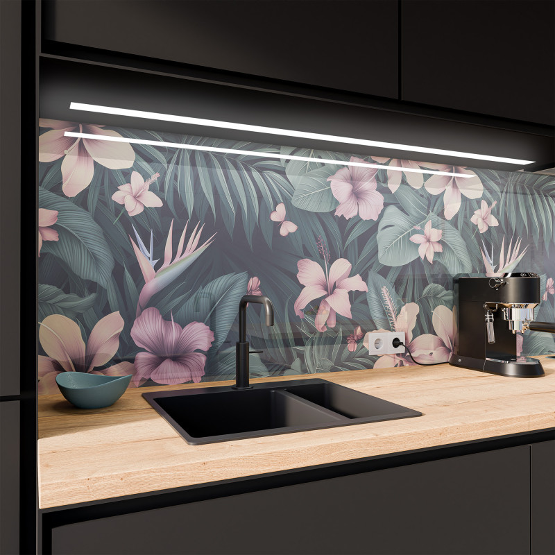 Küchenrückwand ESG Glas 6mm mit keramischen Farbdruck BLUMEN 4